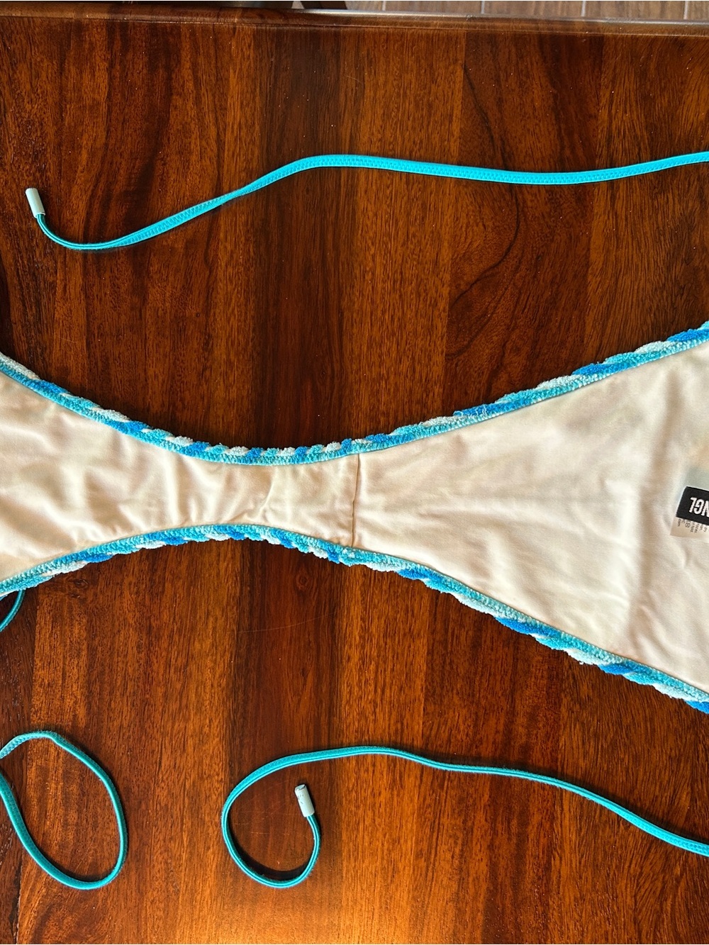 triangl swimwear Blue & Turquoise Textured Triangle Bikini Set - Picture 6 of 7